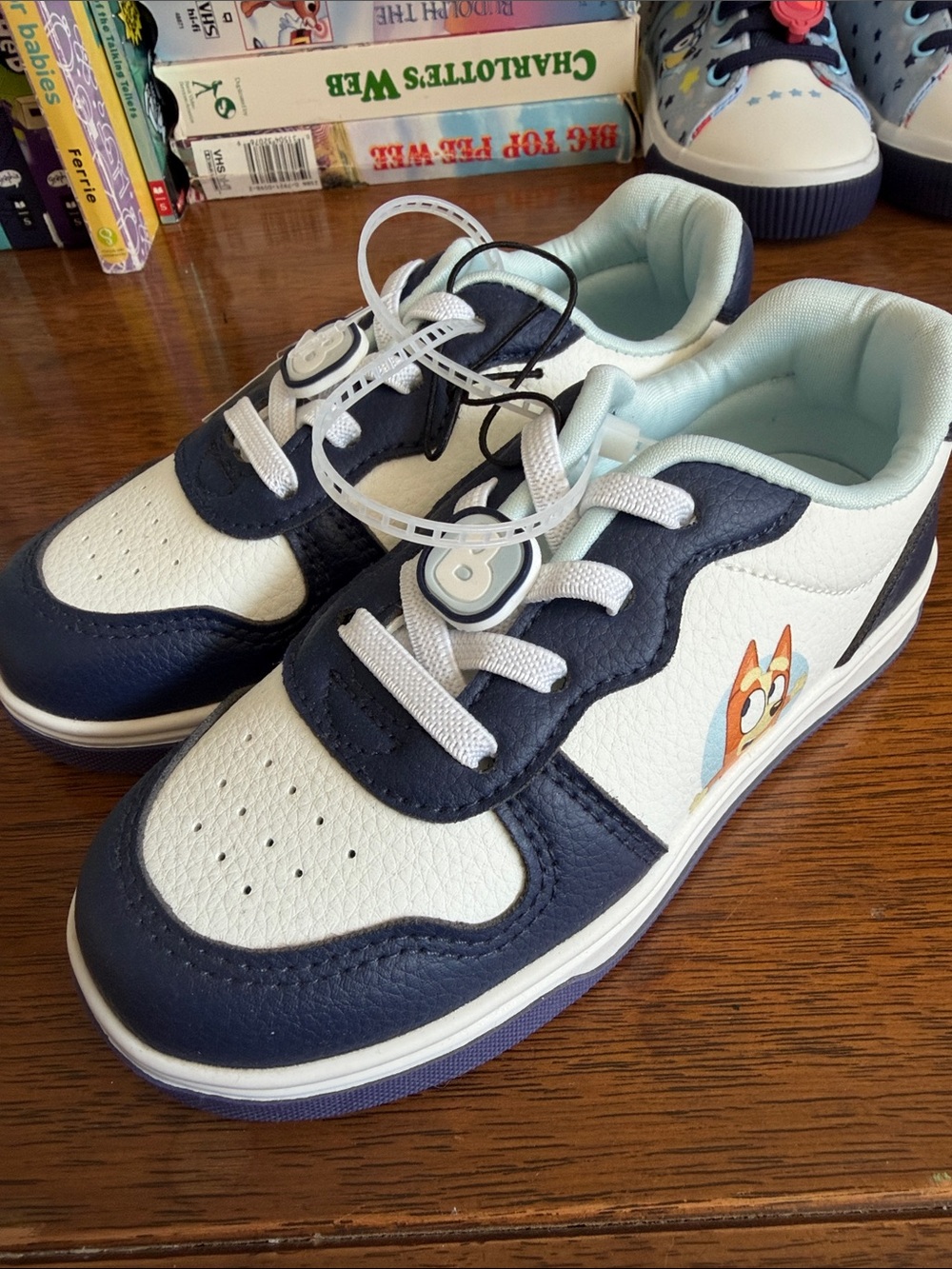 Bluey Kids Navy and White Cartoon Character Sneakers
